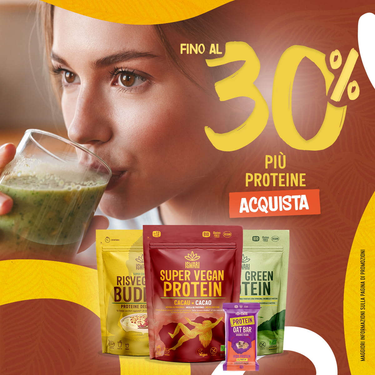 Fino al 30% di Più proteine